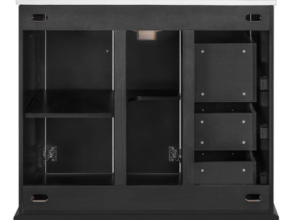 Bathroom Vanity With Sink, Soft Close Doors, Adjustable Shelf & 3 Drawers