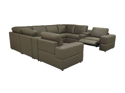 Upholstered Large Arms Sectional With Recliner Seats
