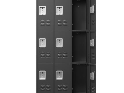 9 Door Lockers With Lock For Secure Storage And - Black