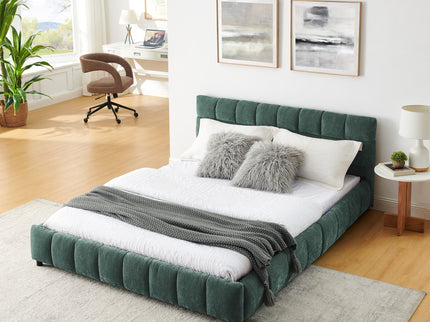 Modern Platform Bed Frame With Thick Fabric