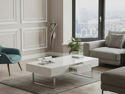 Rectangular Coffee Table With Hidden Storage