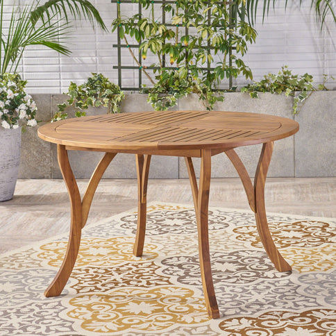 Hermosa - Outdoor Acacia Wood Table Circular Design