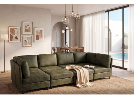 Upholstered Modular Sectional With Custom Configuration And Removable Cushions