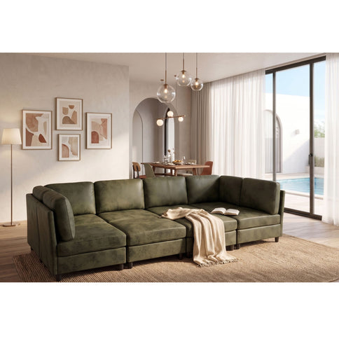 Upholstered Modular Sectional With Custom Configuration And Removable Cushions