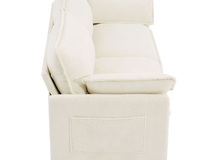 Modern Loveseat Sofa, Upholstered Couch With Side Storage Pockets