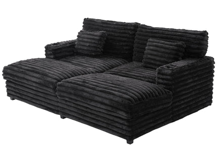 Oversized Double Chaise Lounge Sofa Bed With USB Ports And Cup Holders