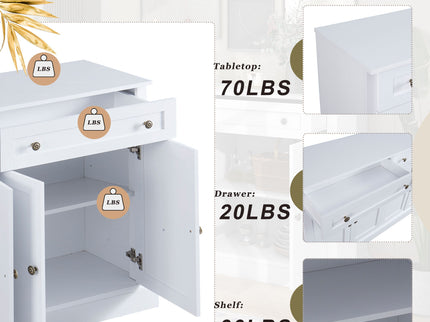 Kitchen Sideboard Storage Buffet Cabinet With 2 Drawers & 4 Doors Adjustable Shelves For Dining Room, Living Room