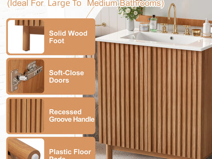 Traditional Bathroom Vanity With Ceramic Sink