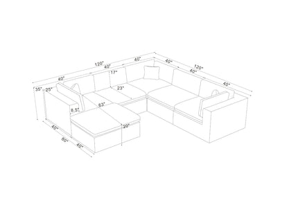 Custom Configuration Modular Sectional With Toss Pillows