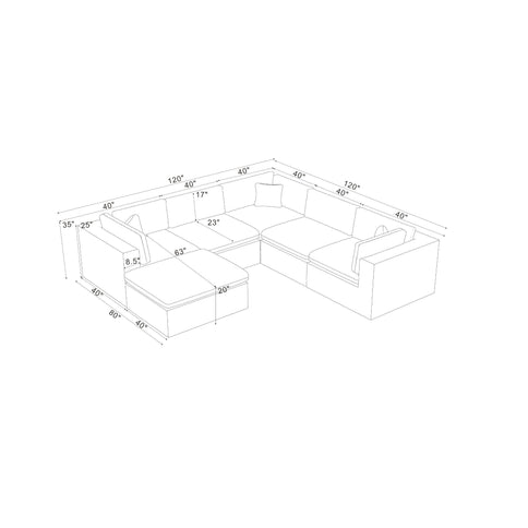 Custom Configuration Modular Sectional With Toss Pillows