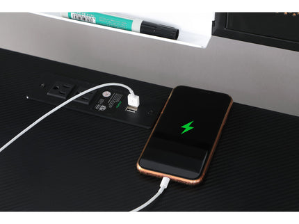 Darby - Writing Desk With USB Ports - Black