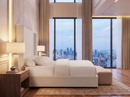 Hampton - Upholstered Platform Bed With Tall Headboard