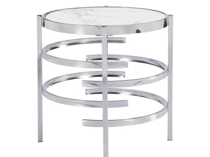 Elegant Round Table With Sintered Stone Top & Sturdy Metal Frame