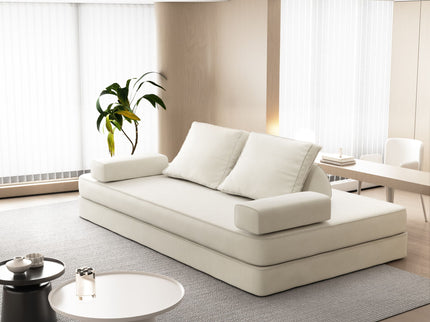 Multifunctional Convertible Sofa Bed With 2 Tumbler Backrests And 2 Pillows, Deep Seat Couch