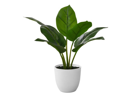 17" Tall, Artificial Plant, Aureum, Indoor, Faux, Fake, Table, Greenery, Potted, Real Touch, Decorative - Green / White