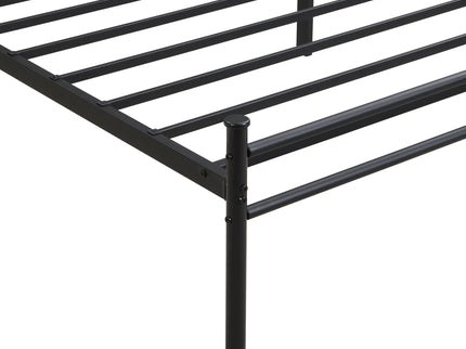 ModerMetal Bedframe With Wood Panel Headboard