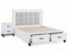 White / 3 Pc. Bed, Nightstand, Chest / King
