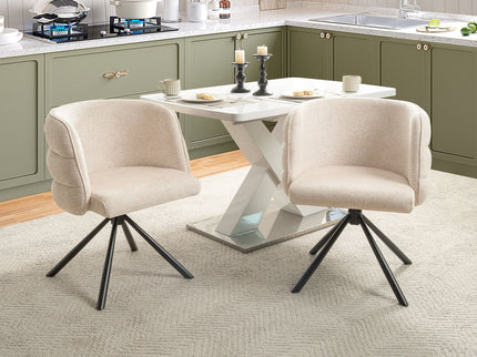 270 Degree Swivel Upholstered Desk Chairs (Set of 2)