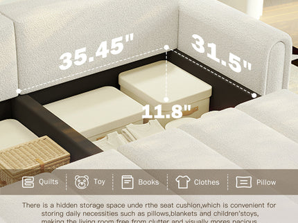 4 Seater Modern Couch With Seats Storage