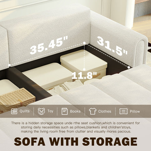 4 Seater Modern Couch With Seats Storage