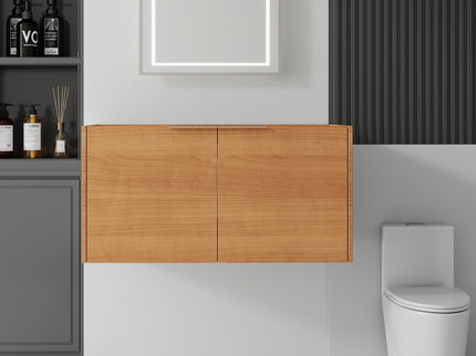 Floating Bathroom Vanity Cabinet & Soft Close Double Doors, Spacious Interior Storage, Wall Mounted, Cabinet Only