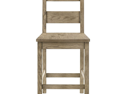 Cressley - 5 Piece Counter Height Dining Set With Ladder Back Chairs - Light Oak