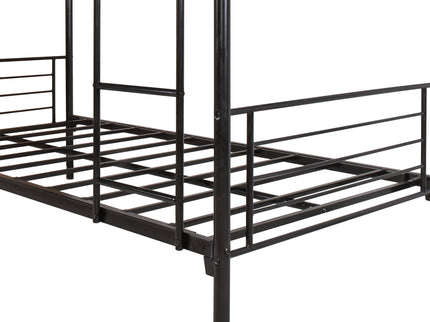 Space Saving Bunk Bed With Metal Frame And Ladder