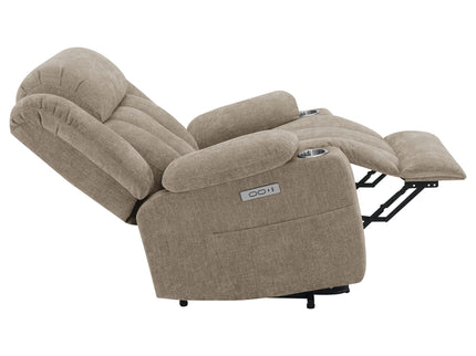 Beca - Upholstered Power Lift Recliner With Cupholders And USB Charging