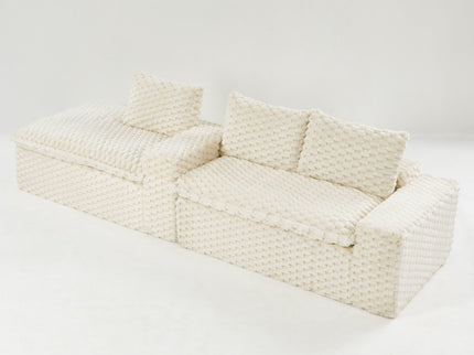 Modular Sofa, Convertible Twin Seat With Chaise Lounge