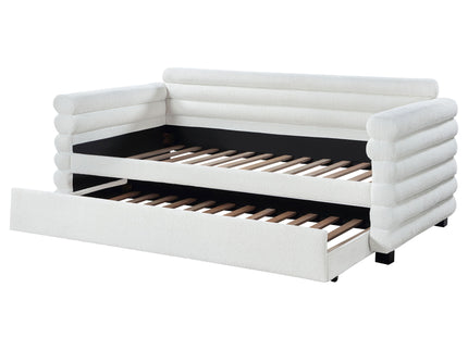Fandango - Upholstered Twin Day Bed With Trundle - White