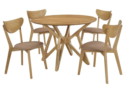 Barlow - 5 Piece Round Dining Set With Chairs - Walnut
