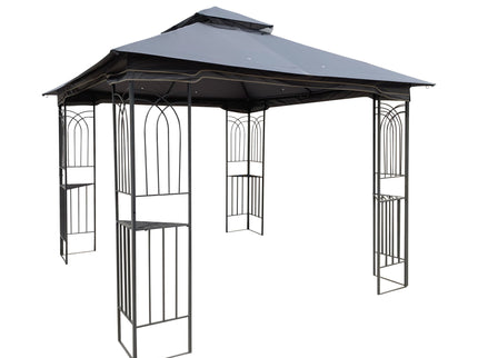Patio Gazebo Tent With Ventilated Double Roof And Mosquito Net