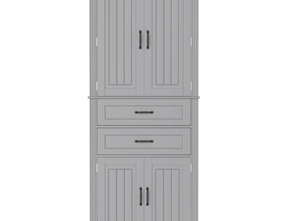 Multi Functional Storage Cabinet With Adjustable Shelves, 2 Drawers, Door Shelves