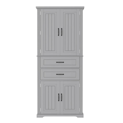 Multi Functional Storage Cabinet With Adjustable Shelves, 2 Drawers, Door Shelves
