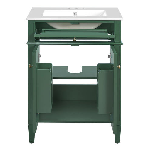 Bathroom Vanity With 2 Doors And Tip Out Drawer, Soft Closing Hinges