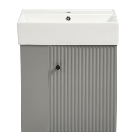 Modern Floating Bathroom Vanity With Ceramic Basin Perfect For Small Bathrooms