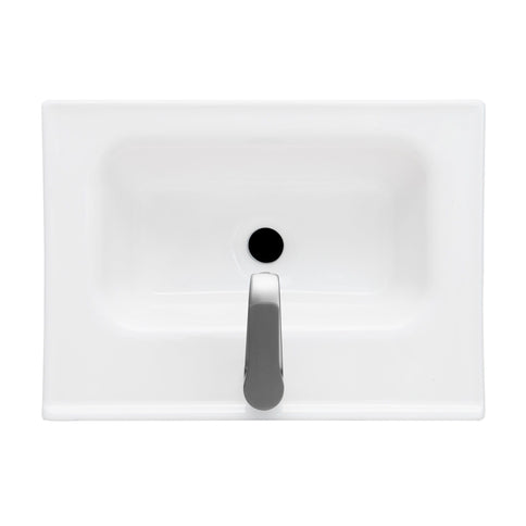 Modern Freestanding Bathroom Vanity With Ceramic Sink, Hot And Cold Faucet, 1 Door Cabinet & Open Shelf