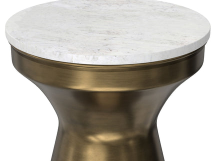 Raquel - Side Table - Antique Brass / White