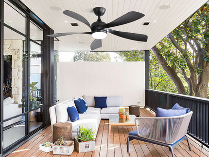 52" Ceiling Fan With 3 Color Dimmable LED Light, 5 Blades, Remote Control, Reversible DC Motor