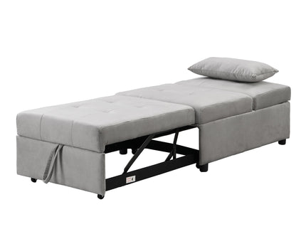 Folding Ottoman Sofa Bed - Gray Fabric