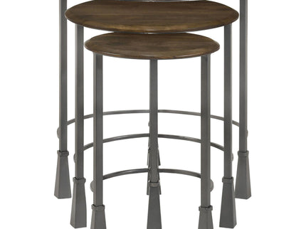 3 Piece Nesting Table Set - Brown