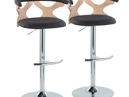 Gardenia - Contemporary Adjustable Barstool With Swivel / Rounded T Footrest (Set of 2)