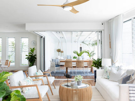 52" Ceiling Fan & 18W LED Light And Remote Control, DC Motor For Bedroom - White