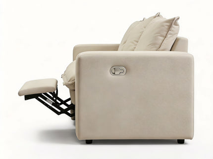 Plush Pillow Top Reclining Sofa, 3 Seat - Cream Beige