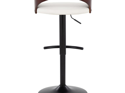 Grotto - Contemporary Adjustable Barstool With Swivel With Rounded T Footrest (Set of 2)