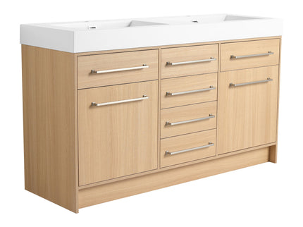 Freestanding Bathroom Vanity With Resin Sink, Soft-Closing Doors And Drawers