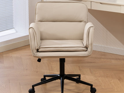 Criss Cross Swivel Desk Chair With Adjustable Armrests & Wheels For Home Office
