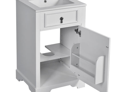 Elegant Bathroom Vanity With Ceramic Sink, Soft Close Door, Adjustable Shelf