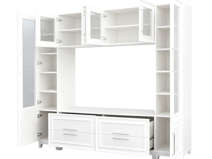 Wall Unit Modern Entertainment Center With Glass Doors