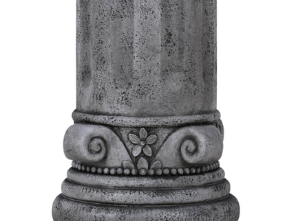 Outdoor End Table, Round Side Table For Patio And Garden - Antique Gray